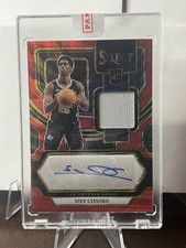 NBA Panini Select 2023 Sidy Cissoro RJ-OKO Red Wave Materials Rookie Auto Sealed