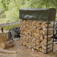 Feuerholzregal Stahl Kaminholzregal Brennholzregal Regenabdeckung Plane AußEn