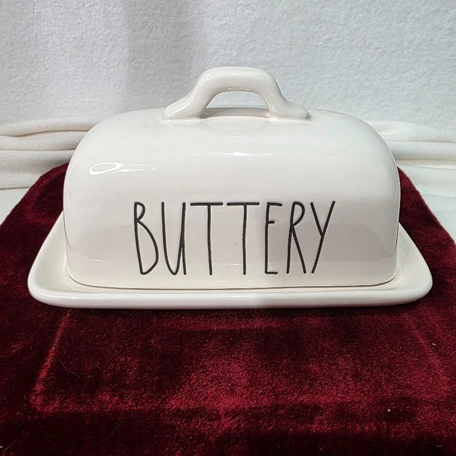 Rae Dunn Large 8" Butter Dish with Lid Magenta Artisan Collection HG38
