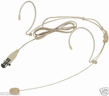 Beige Headset Microphone for Shure wireless TA4F XLR Mini 4pin Single hook