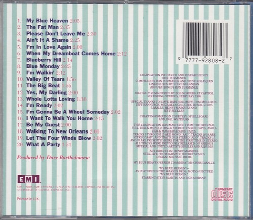 FATS DOMINO My Blue Heaven - The best of Fats Domino Volume 1 CD Album 1990 WNEU - Bild 7 von 7