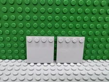 Lego 2 Light Bluish Gray 4x4 base plate with 4 studs on the edge NEW