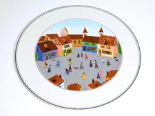 VILLEROY & BOCH DESIGN NAIF VILLAGE MARKET SQUARE 11¾” CAKE PLATE STAND