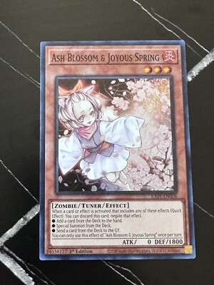遊戯王OCG ASH BLSSM, SPRING GEM MT 10 PSA 10 misprint missing name ASH BLOSSOM & JOYOUS SPRING 1ST