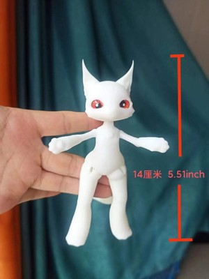 BJD doll 14 cm multi-joint fox doll real doll girl's toy rebirth doll free