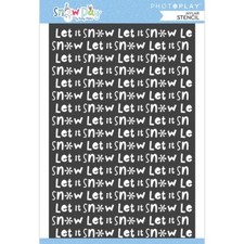 Crafts 6X9 Stencil Let it Snow Repeats Snowflake