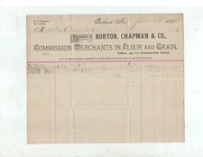1886 receipt from Norton, Chapman & Co., flour & grain merchants, Portland Maine