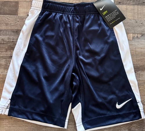 NWT Nike Little Boys 6 Navy Blue/White/Royal Blue Dri-Fit BIG SWOOSH Shorts Set - Picture 3 of 3