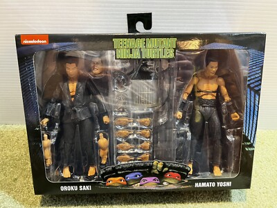 2021 Neca TMNT NIB Oruku Saki & Hamato Yoshi 2 Pack 12.5  X 9  Sealed Box Set