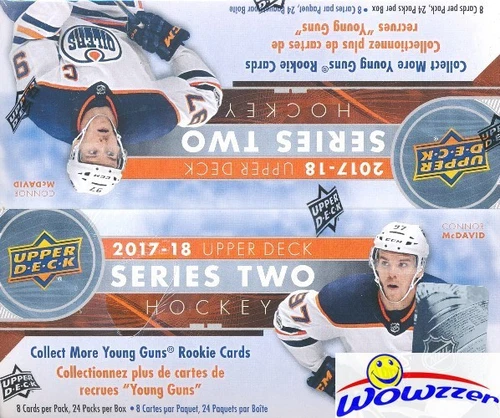 2017/18 UD Series 2 Hockey Factory Sealed 24 Pack Retail Box-6 Young Guns+Jersey