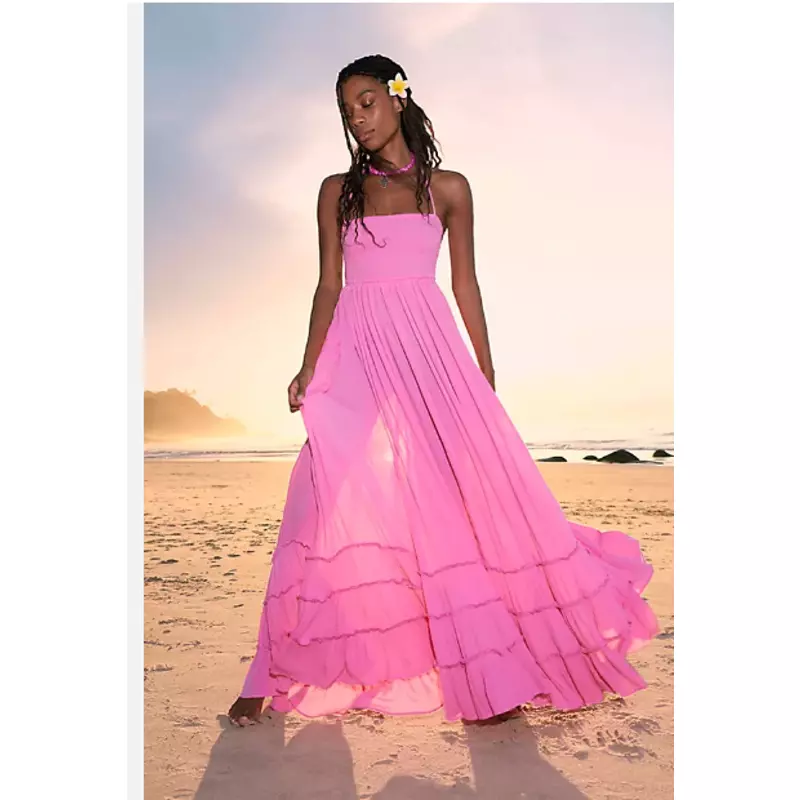 Pink summer sales maxi dress