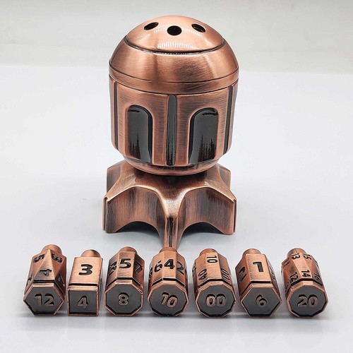 Metall RPG Würfel Set 7pcs DND Kugeln & Revolver Magazin Rollenspiel Rollenspiel - Picture 2 of 8