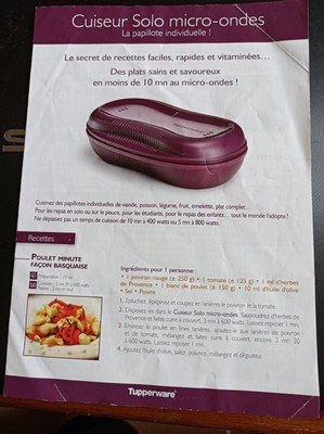 Cuiseur Solo Tupperware Pour Micro-ondes - 430 Ml - Occasion, état Fonctionnel