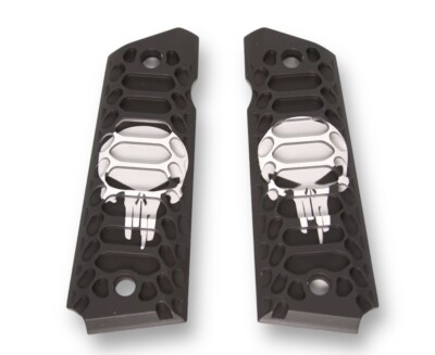 1911 FULL SIZE Grips Government Commander  Punisher'' BLACK FINISH