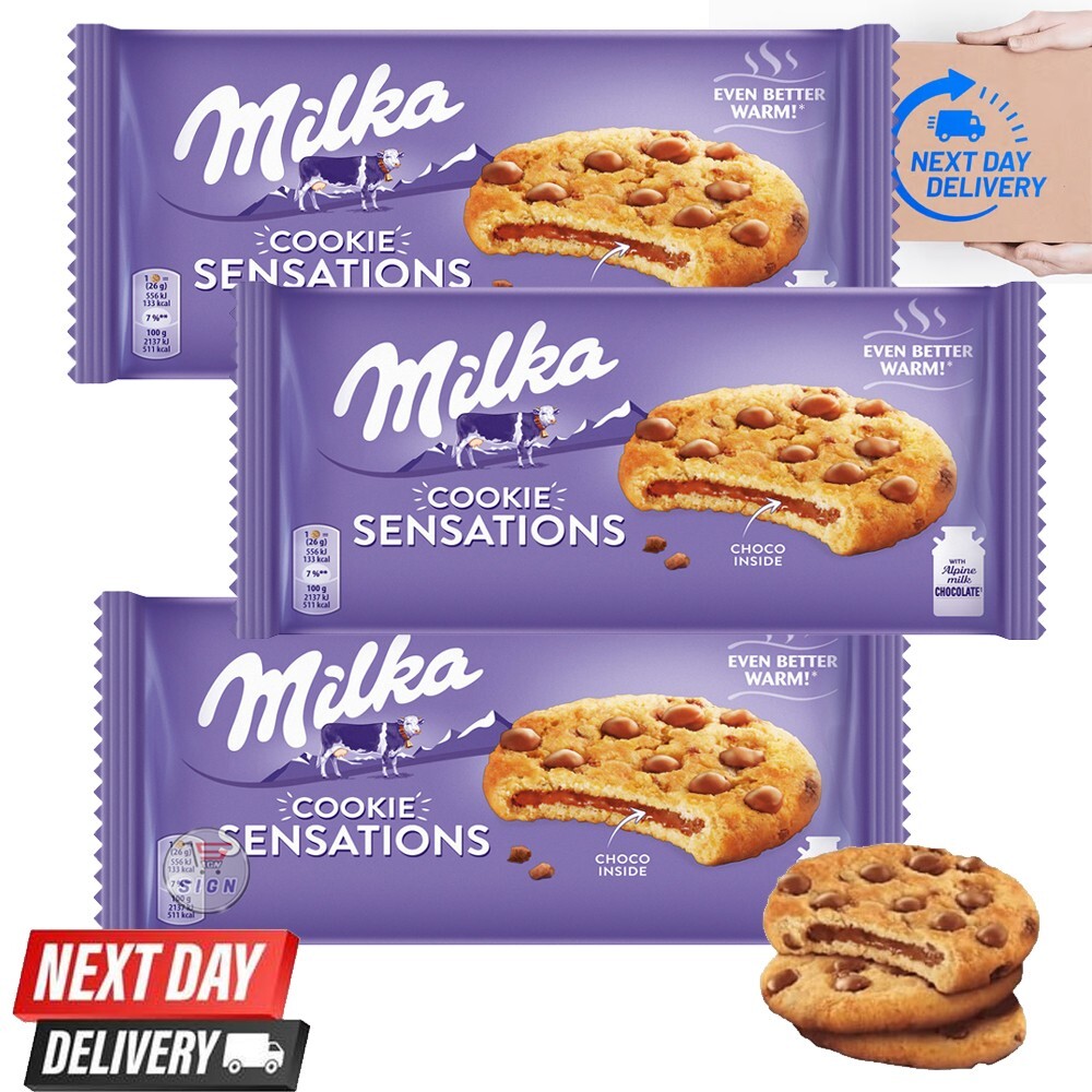 Milka Cookies Sensations Choco Inside Chocolate Cookie Snack (Pack de 3 de 156 g)