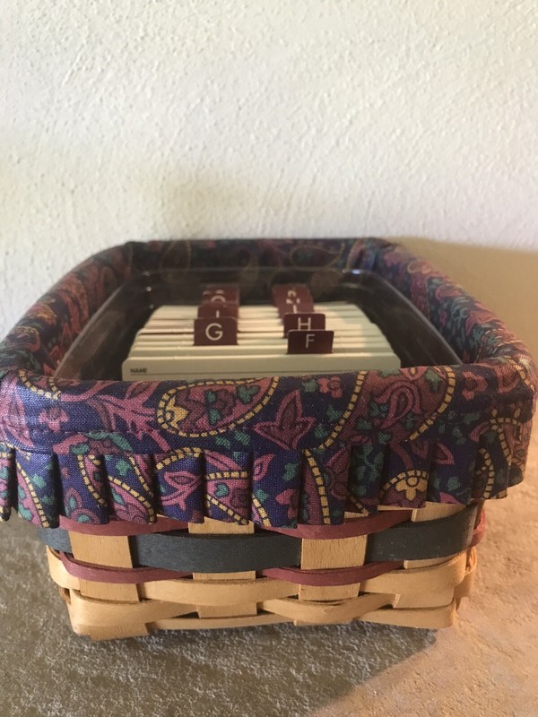 Longaberger 1996 Fathers Day Address Basket combo red & blue W/ Liner/protector