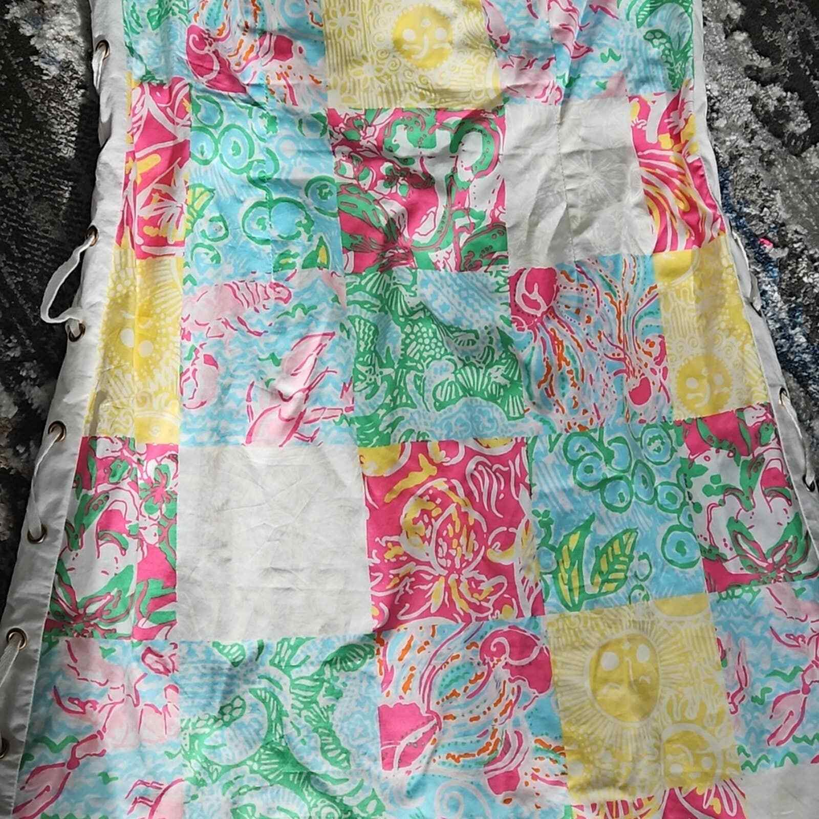 Lilly Pulitzer multi patchwork lace up "Delia" mi… - image 5