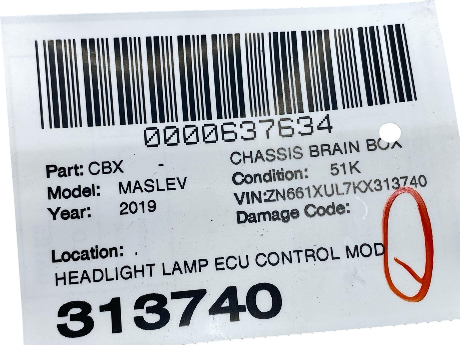2017-2024 MASERATI LEVANTE OEM HEADLIGHT LAMP ECU CONTROL MODULE UNIT 6701015640