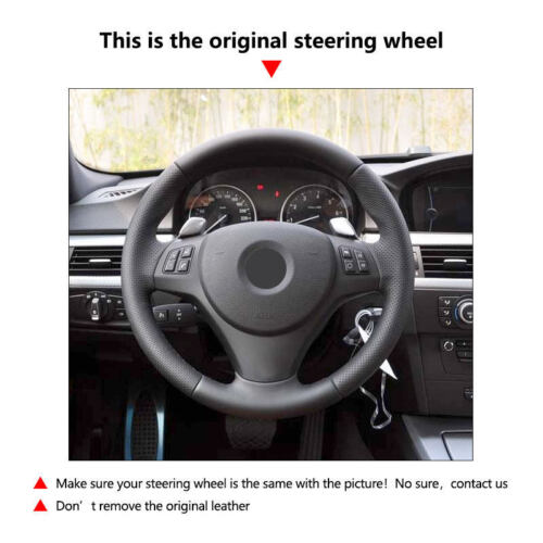Steering Wheel Suede Leather Cover Trim For BMW M Sport 1 3 Series E82 E87 E90 - Picture 10 of 18