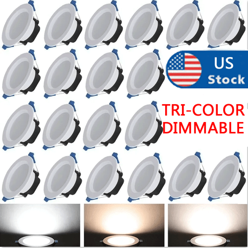 10/20PC 7W 3-Color Dimmable LED Recessed Downlight Spotlight Recessed Ceiling US