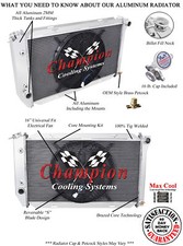 Rn Champion 2 Row Radiator 2816 Fan For 1973 - 1976 Lincoln Mark Iv V8 Engine