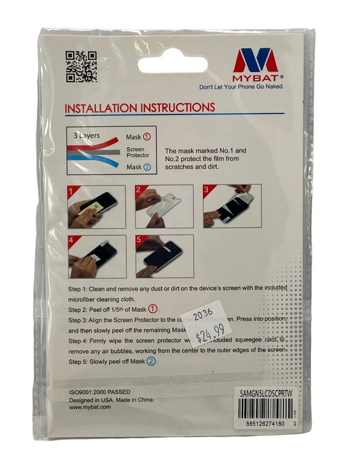 MyBat Screen Protector for Samsung Galaxy Note 5 - Clear - Image 2 of 3