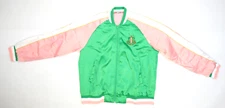 Ivy Storehouse AKA Sorority Crest Satin Bomber Jacket Green Pink Adult Large