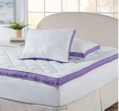 Gusseted Mattress Queen Bed Topper with Pillows Queen