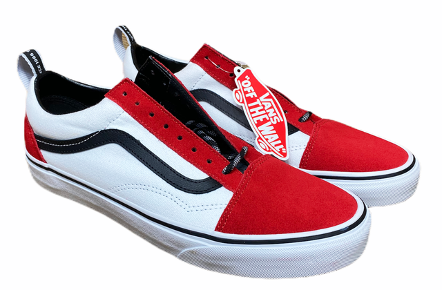 vans old skool red black white