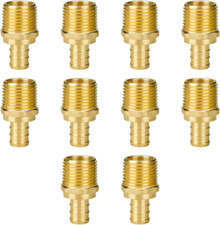 10 Pack Pex Fittings 1/2" Pex Male Adapter 1/2" NPT to 1/2" PEX, No Lead Brass,