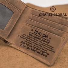 Personalized Wallet For Dad, Fathers Day Gifts, Leather Wallet W23