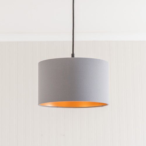 Lampshade Ceiling Light Easy Fit Pendant Lamp Shade Fabric Drum Metallic Inner - Picture 11 of 30