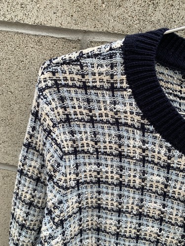 Tahari Ivory Black Blue White Combo Crop Tweed Jacket Size M, L, XL NWT - Picture 5 of 7