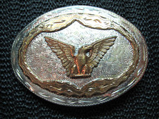 WESTERN EAGLE COWBOY COWGIRL BELT BUCKLE VINTAGE RARE HANDMADE 1970s USA
