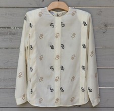 Vintage Christian Dior Geometric Blouse Sz 8