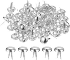 uxcell 100Pcs Bag Feet Stud Spike, 18mm Round Purse Nailheads 18mm, Silver