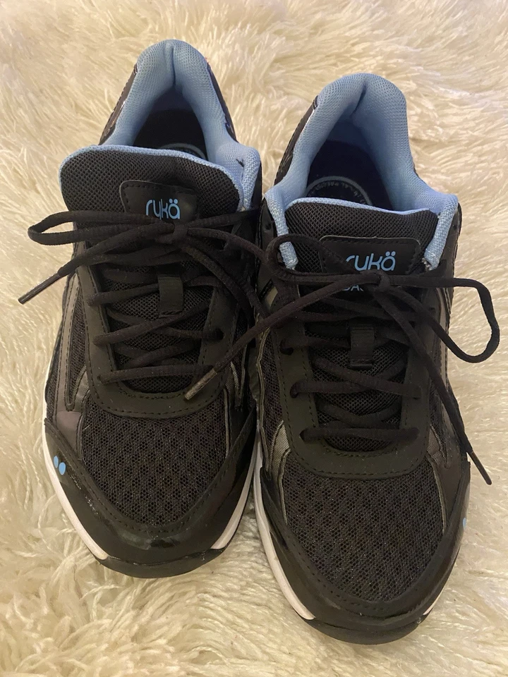 Zapatillas negras y azules ceniza talla 7,5 Foto 2 de 4