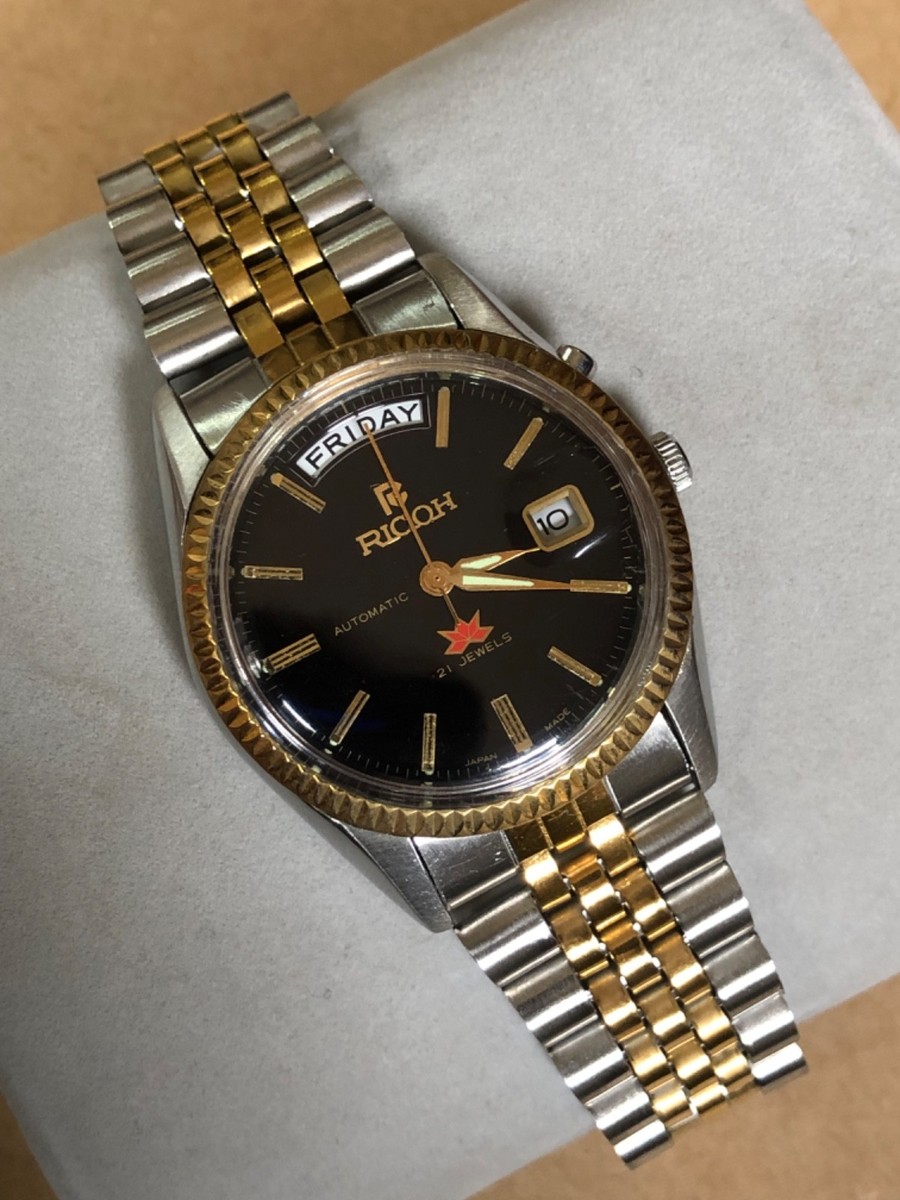Vintage Ricoh President Day-Date Automatic 21 Jewels Japan Men's