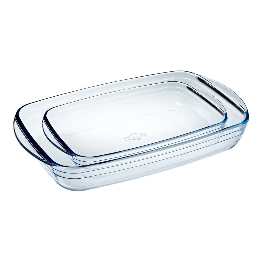 Teglie Forno Pyrex Vetro Borosilicato Rettangolari 35x23 e 28x20cm Lasagnera