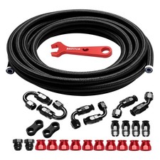 6AN PTFE Fuel Line Kit, 6AN 20FT E85 Nylon Braided PTFE Fuel Line Hose With A...