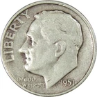1951 D Roosevelt Dime Circulated Silver 10c Coin Collectible