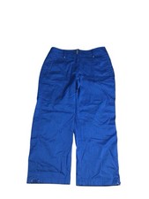 Chico's Cropped Capri Pants Womens Size 1 US 8 Blue Mid Rise Stretch