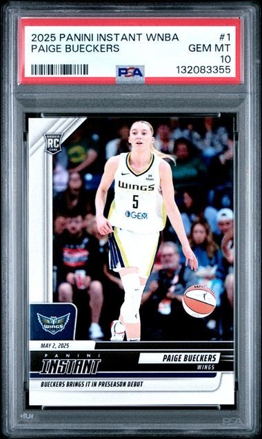 Paige Bueckers 2025 Panini Instant WNBA RC PSA 10 Lot - Debut #1 & Draft #DN1 view 4