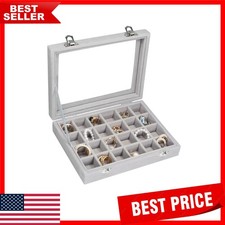 Portable Velvet Jewelry Organizer with 24 Compartments  Ideal for Travel