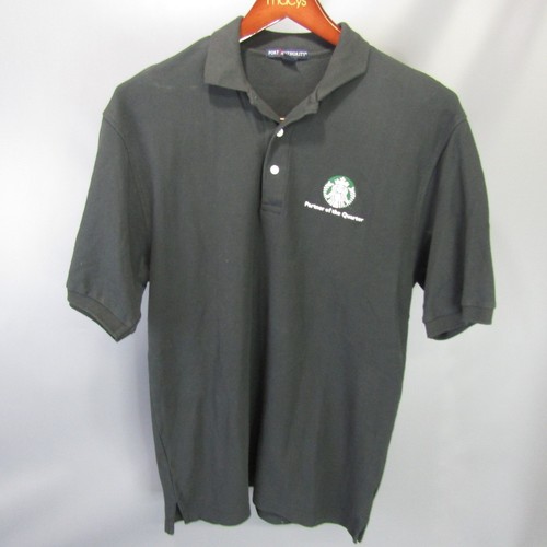 Starbucks Partner of the Quarter Poloshirt Baumwollmischung Herren Größe L Schwarz Large