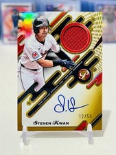 Steven Kwan 2025 Topps Pristine Pieces Gold Patch Auto /50 SP Guardians