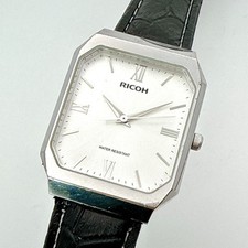 RICOH Octagon Case Vintage Design Mens Watch Timepiece Authentic Rare