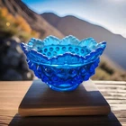 Fenton Blue Hobnail Fairylamp BASE ONLY