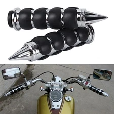 1" Motorcycle Chrome Black Hand Grips Handlebar Fit Harley Yamaha Honda Kawasaki