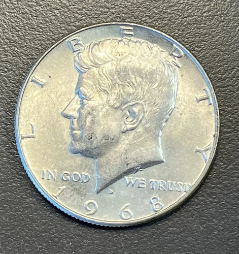 1968 D Kennedy Half Dollar / 40% Silver US Coin / 50 Cent Piece